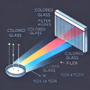 How does a colored glass filter work